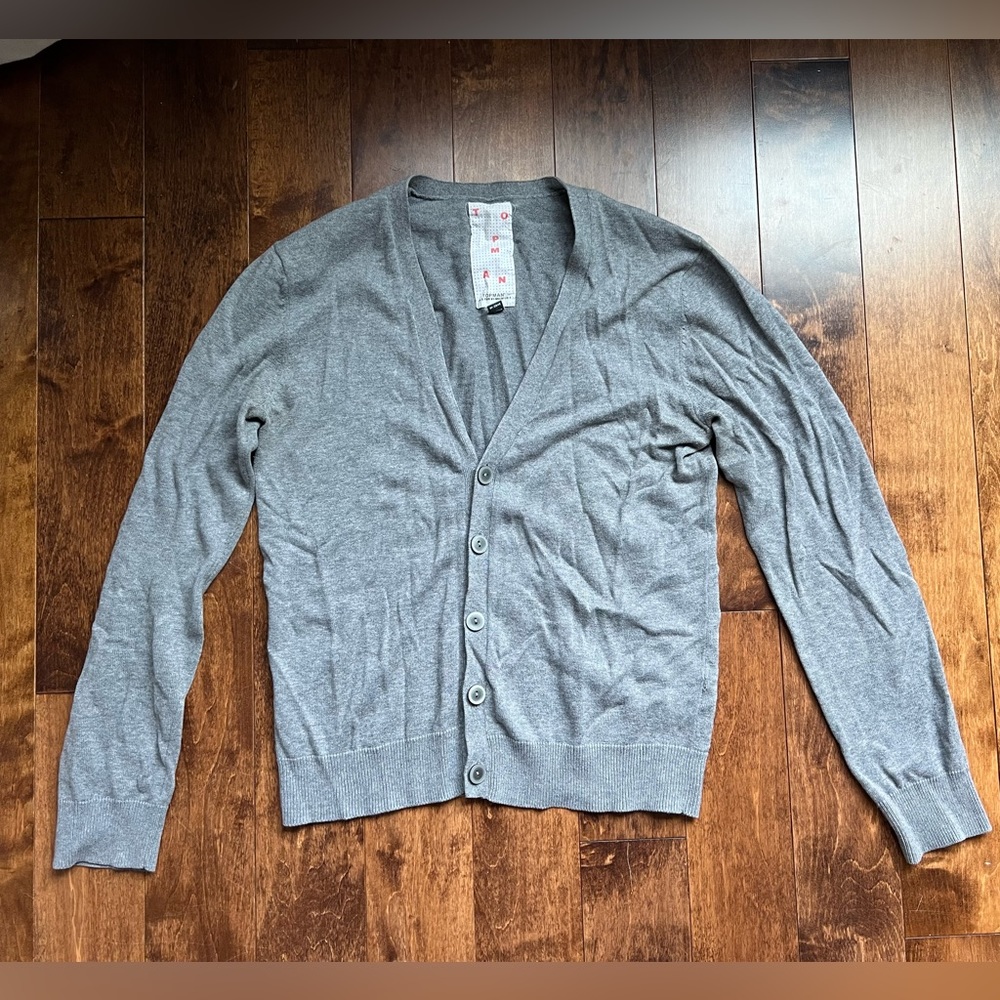 Top shop Top Man Grey Cardigan Size Small